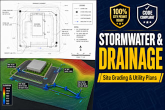 stormwater calculation, drainage report, civil utility plan, site grading plan