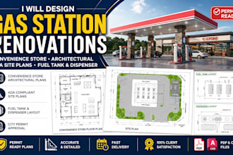 do gas station renovations convenience store ada site plans fuel tank dispenser