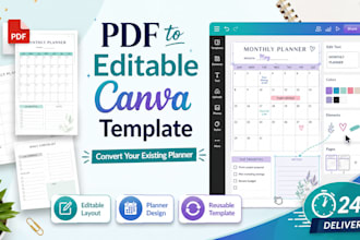 convert your PDF or existing planner into an editable canva template