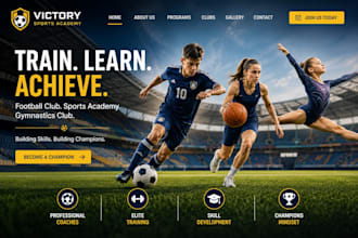 design wix football club website sports academy website gymnastics club website