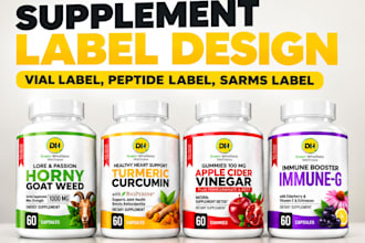 supplement label design vial label peptide sarms label peptide label design