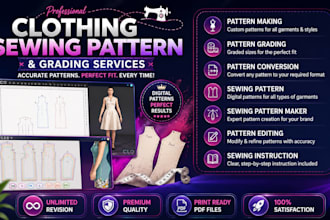 create custom pattern making and garments grading for your clothing production