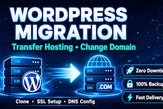 migrate wordpress website, transfer hosting or change domain