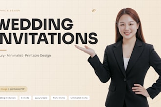 design luxury high end wedding invitation card and  e invite graphic