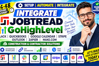 integate jobtread ghl slack quickbook google calendar stripe outlook zapier make