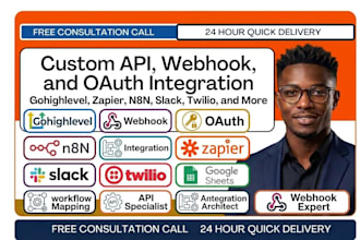 gohighlevel API  webhook oauth n8n integration zapier slack twilio HTML sheet
