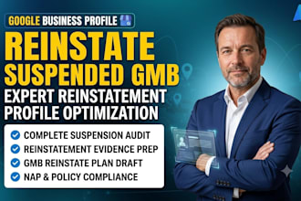 setup a verified google my business profile, reinstate suspended gmb listings