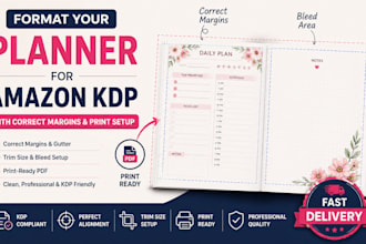 format your planner for amazon KDP with correct margins and print setup
