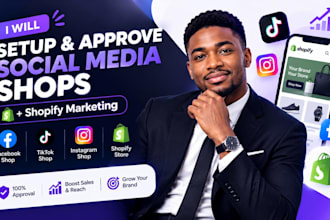 setup aproved facebook shop tiktok instagram shop shopify social media marketing