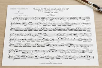 transcribe and engrave cello music, violin or viola parts from audio