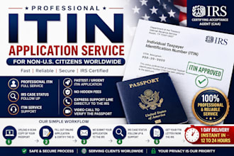 get your itin individual taxpayer number, form 1040, 1099, 1120, 941 as irs caa