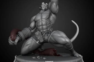3d character head sculpt for 3d printing