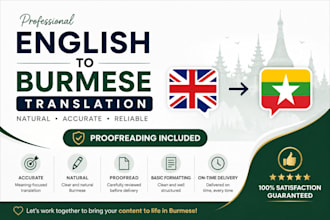 translate english to burmese naturally and accurately