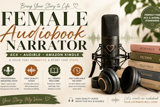 be your female audiobook narration for acx audible amazon kindle book in 24hrs