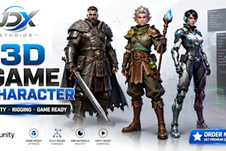 develop 3d game ready character in unity without rigging