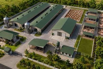 create professional 2d, 3d poultry farm, livestock farm, barn and farm layout
