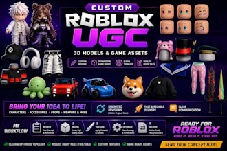 create custom roblox ugc, characters and game assets