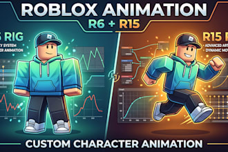 create custom roblox animation for r6 r15 character and game