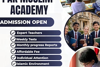 design ,modern school admission flyer, academy poster