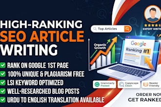 write SEO blog posts and urdu to english translation