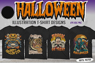 create custom scary halloween horror t shirt designs for print on demand