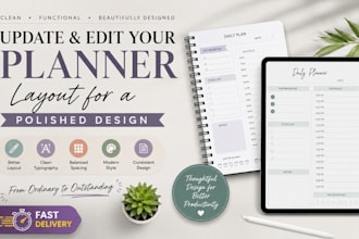 update and edit your planner layout for a polished design