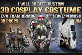 create custom 3d cosplay costume eva foam armor halloween mask 3d props pepakura