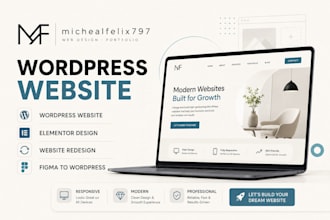 design or redesign wordpress website with elementor pro, website migration