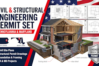 civil and structural engineering permit set fr pennsylvania maryland with review