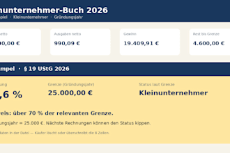 set up your 2026 kleinunternehmer books in google sheets
