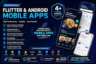 develop a flutter mobile app for android and ios