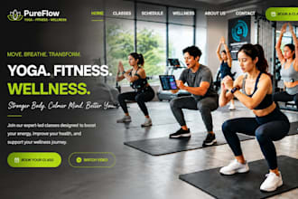design wix fitness wellness yoga website booking website