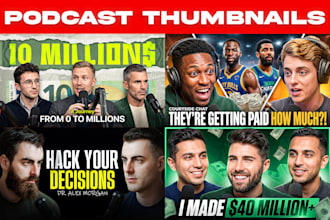 design high click podcast and youtube thumbnails
