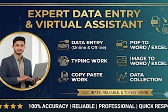 do data entry, copy paste, typing, pdf to word
