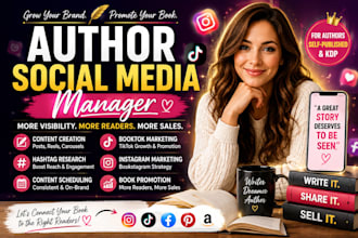 be your author social media manager for book promotion book author SMM