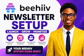 setup beehiiv newsletter beehive landing page beehive website email automation