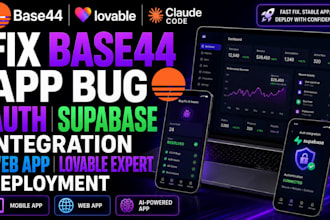 fix base44 app bug auth integration supabase web app lovable expert deployment