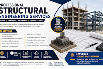 design analyze residential commercial structural drawing calculation foundation