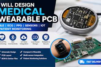 design medical wearable pcb, ble, ecg, ppg, sensors, iot, patient monitoring