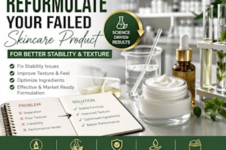 reformulate your failed skincare product for better stability and texture