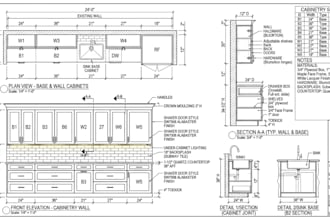 draft millwork fabrication and shop drawing for cabinetry and woodworking