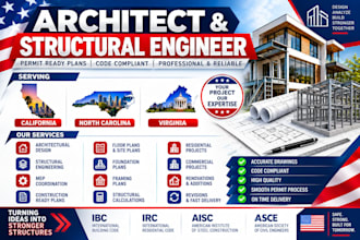 do architect and structural engineer for california, north carolina virginia USA
