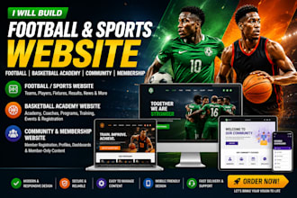 build football sport website basketball academy website community member website