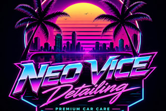 create a custom vaporwave and neon business logo