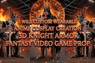 custom wearable anime cosplay creation 3d knight armor fantasy video game prop