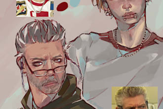 draw your character in a unique semirealistic fantasy style
