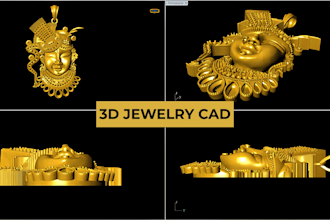 create custom jewelry cad for rings, pendents, 3d printing and casting