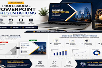 design a professional powerpoint presentation, pitch deck and business PPT