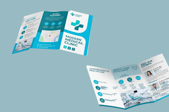 design modern medical clinic and healthcare tri fold brochure