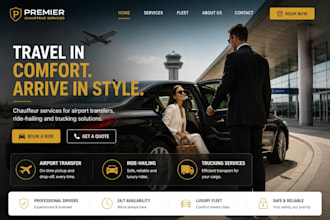 desiogn wix chauffeur website ridehailing airport transfer trucking website